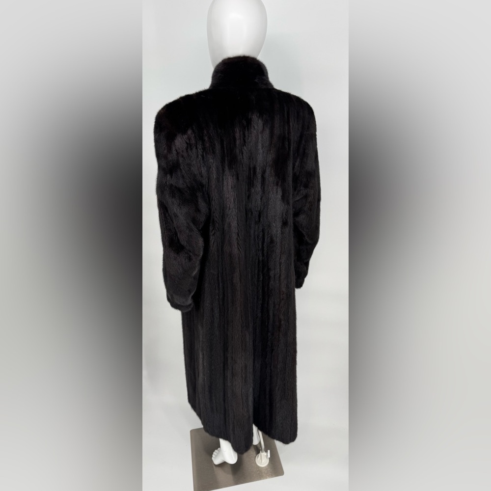 Nordstrom Dimond Black Mink Longline Lined Fur Coat - Picture 7 of 13